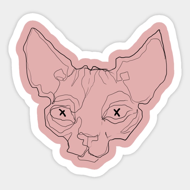 Bald cat Sticker by Ginger kumo